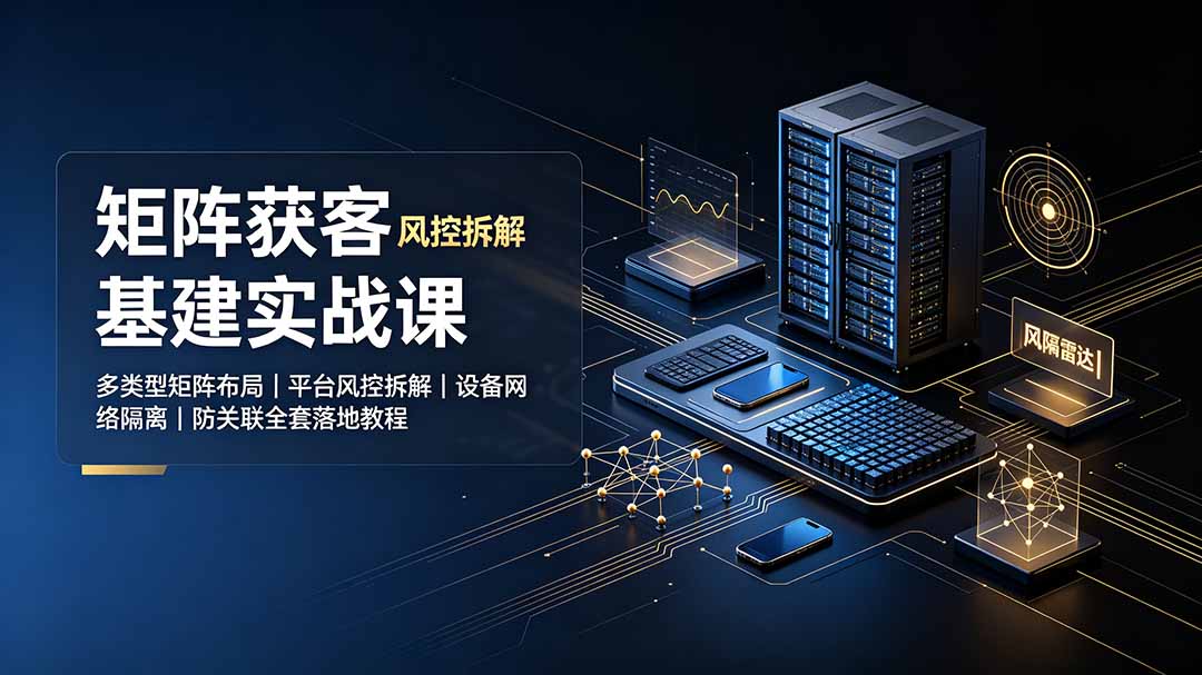 矩阵获客基建实战课：多类型矩阵布局｜平台风控拆解｜设备网络隔离｜防关联全套落地教程-小创项目网