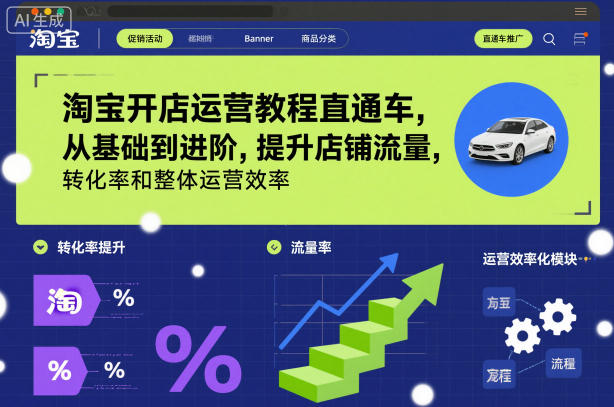 淘宝开店运营教程直通车，从基础到进阶，提升店铺流量，转化率和整体运营效率(更新26年07月11日)-小创项目网