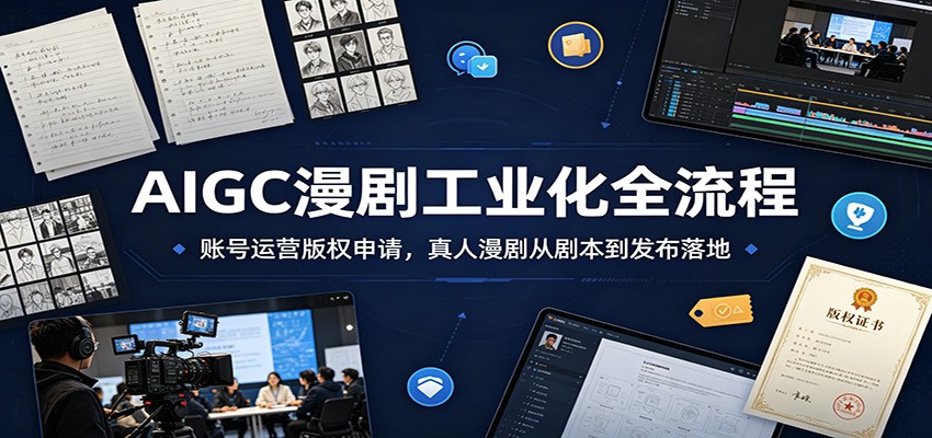 AIGC漫剧工业化全流程：账号运营版权申请，真人漫剧从剧本到发布落地-小创项目网