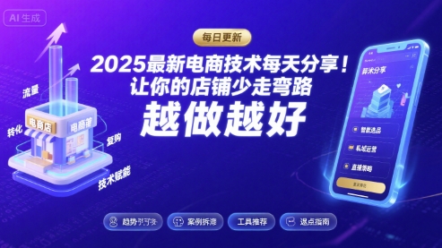 2025-2026最新电商技术每天分享，让你的店铺少走弯路，越做越好(更新26年07月)-小创项目网