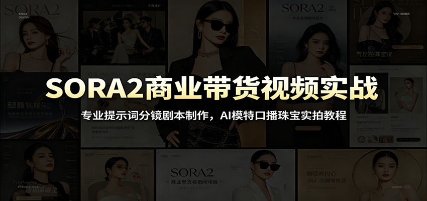 SORA2商业带货视频实战：专业提示词分镜剧本制作，AI模特口播珠宝实拍教程-小创项目网