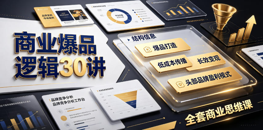 商业爆品逻辑30讲｜拆解各行各业头部品牌盈利模式，吃透爆品打造、低成本传播、长效变现全套商业思维课-小创项目网