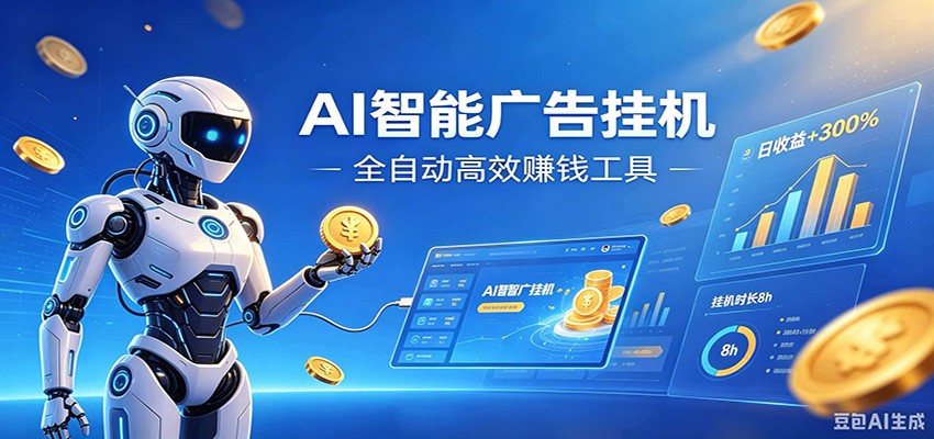 AI智能广告挂机，小白轻松上手，在家自动赚收益-小创项目网