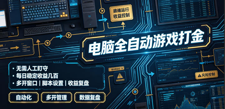 电脑全自动游戏打金，无需人工盯守，每日稳定收益几百！【揭秘】